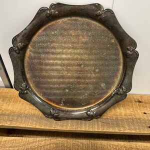 Vintage scalloped silver tray